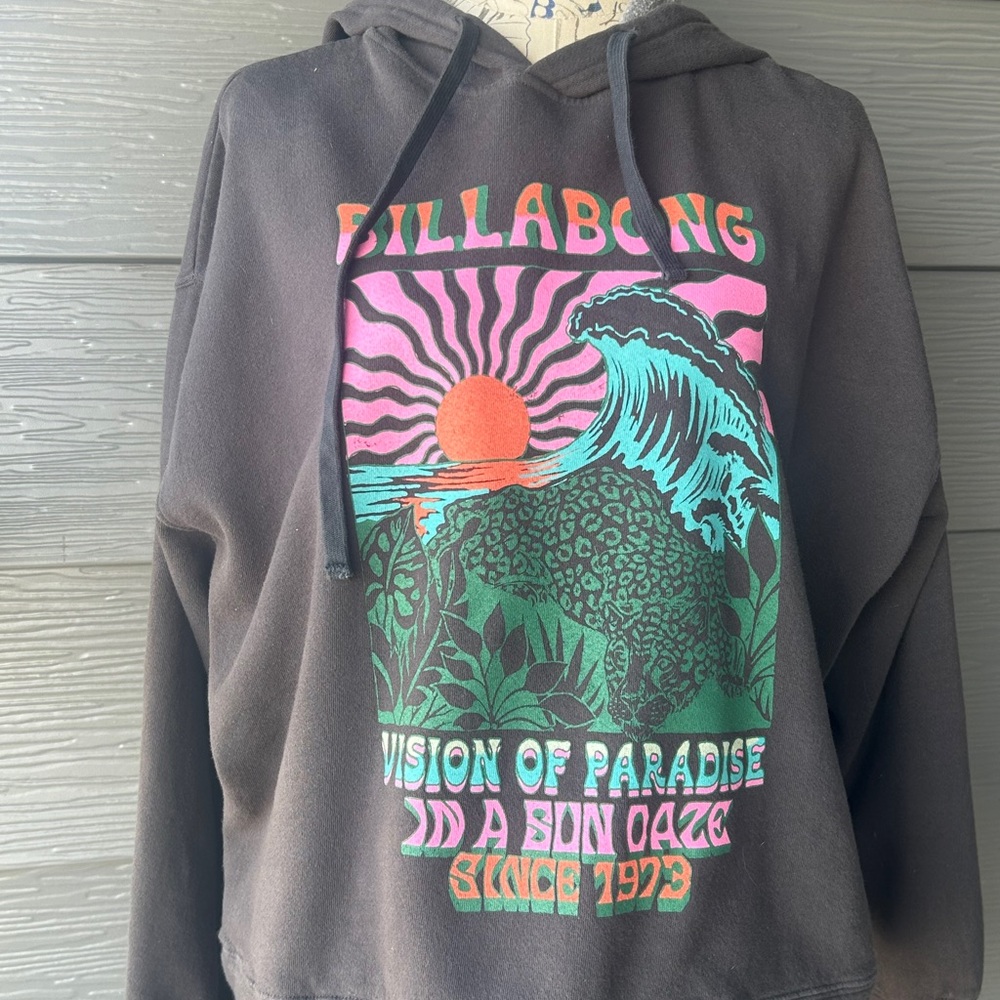 Billabong Black Hoodie with Colorful Graphic